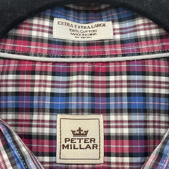 Peter Millar Shirt Mens 2XL Plaid Crown Button Down Classic Long Sleeve Casual - Picture 3 of 10